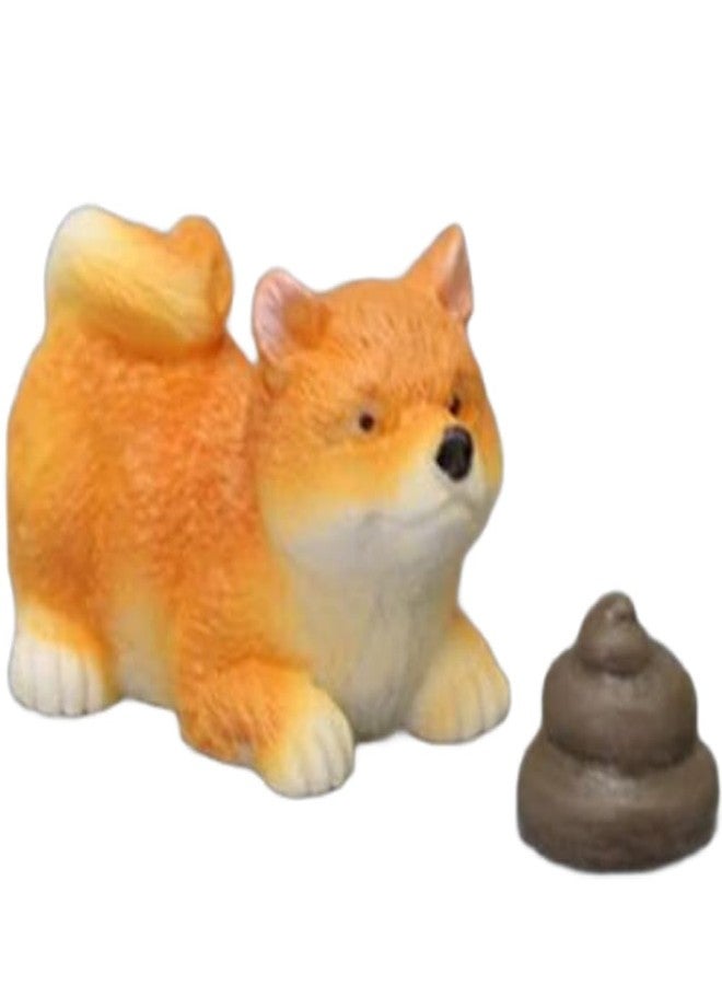 TSCVPJL Mini Resin Dogs, DIY Shiba Inu and Dog Poop Funny Decorations, Cute Shiba Inu Gifts, Mini Dog Figurines for Dollhouse Office Car Dashboard Decorations (Ready+Poop) - Image 1